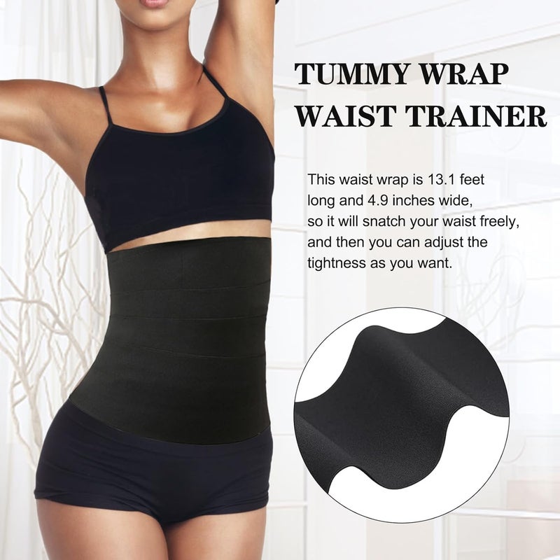 MGHLKF Waist Trainers For Women Belly Fat,Postpartum Belly Wrap For Tummy Control,Bandage Wrap Waist Trainer, Waist Trainer For Women Lower Belly Fat Black - Image 2